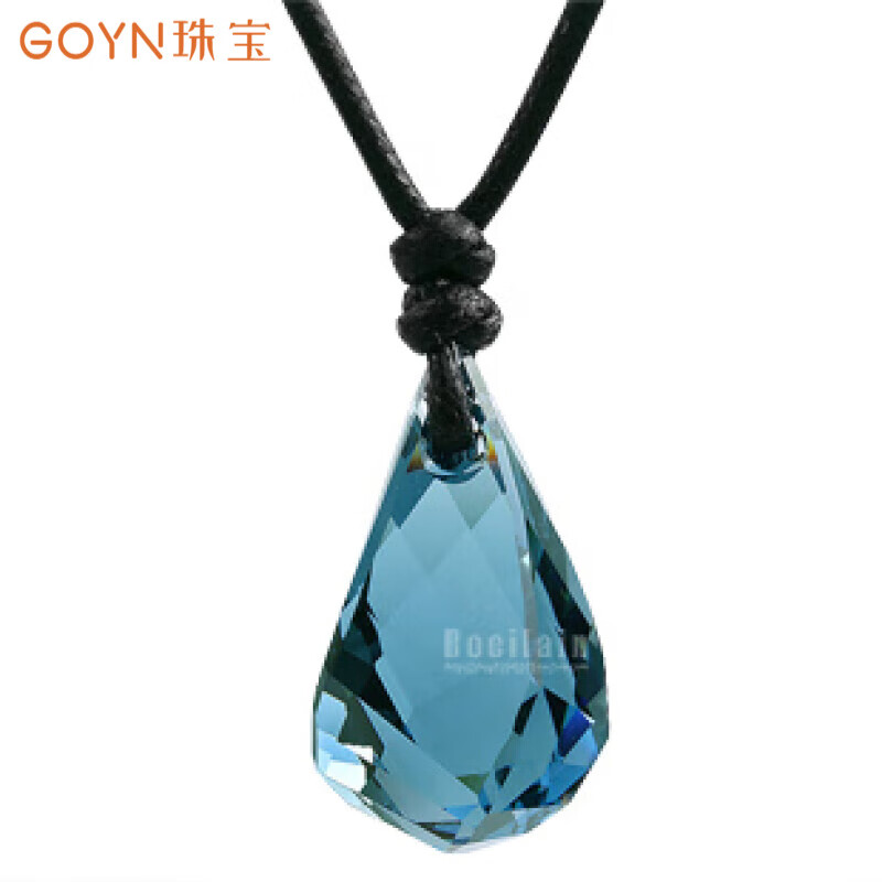 goyn【保价618】水滴状水晶吊坠男大气奥地利水晶项链吊坠个性韩版男