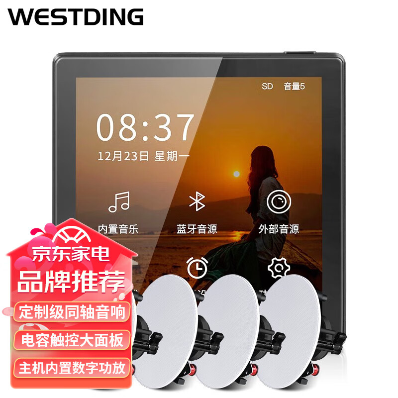 威斯汀智能语音触屏背景音乐家庭影院音响组合吸顶吊顶音响喇叭XT3-801一拖四高性价比高么？