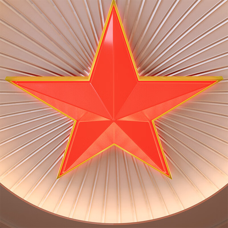 丹斯提尼发光立体五角星造型装饰红星亚克力吸顶灯红色灯箱大红五星