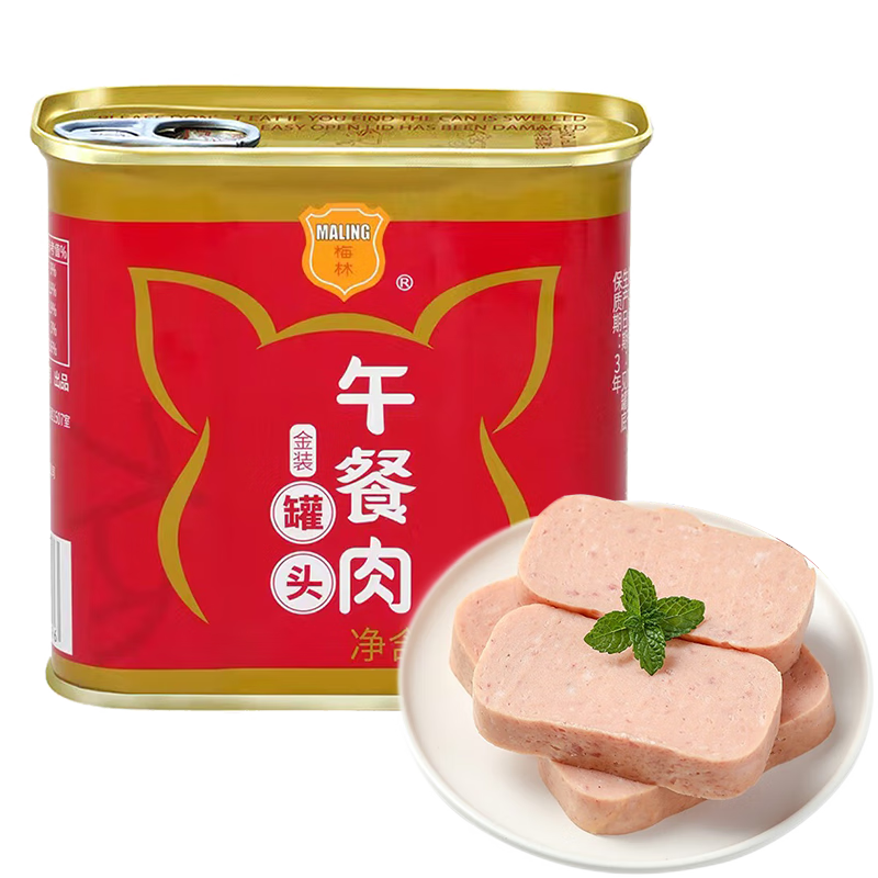 梅林(maling)午餐肉罐头 金装340g*3件 26.7元包邮(合8.9元/件)