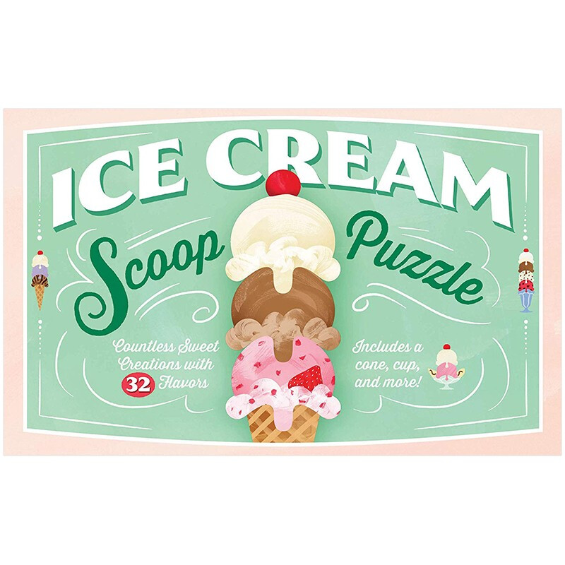 【预售】ice cream scoop puzzle冰淇淋拼图 制作32个口味冰淇淋 英文