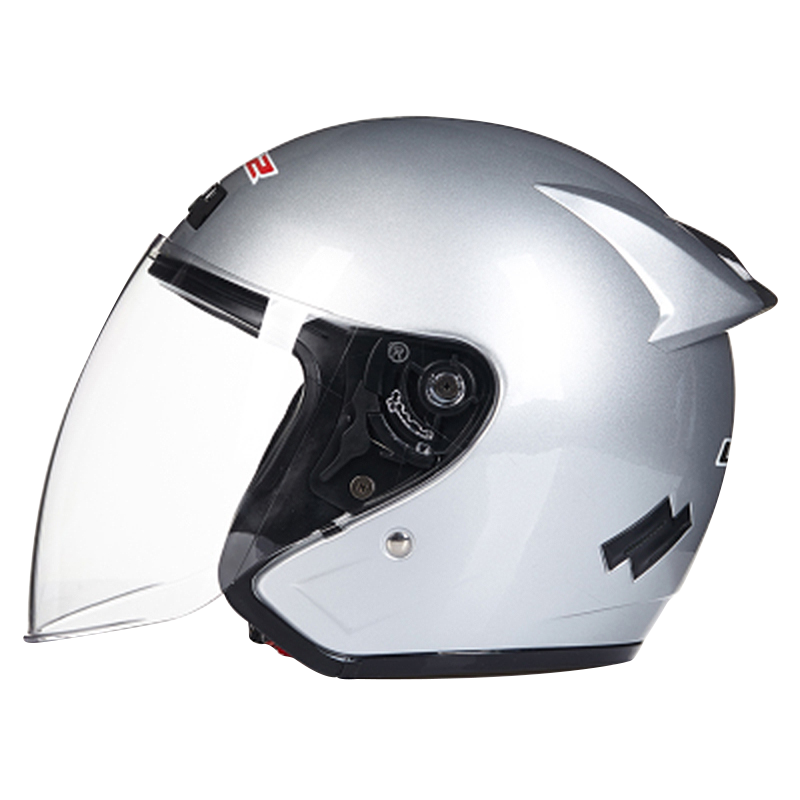 LS2新款摩托車(chē)頭盔四分三盔電動(dòng)助力車(chē)四季大尾翼大碼男女半盔OF608 黑桔灰幻影 2XL(建議59-60CM)