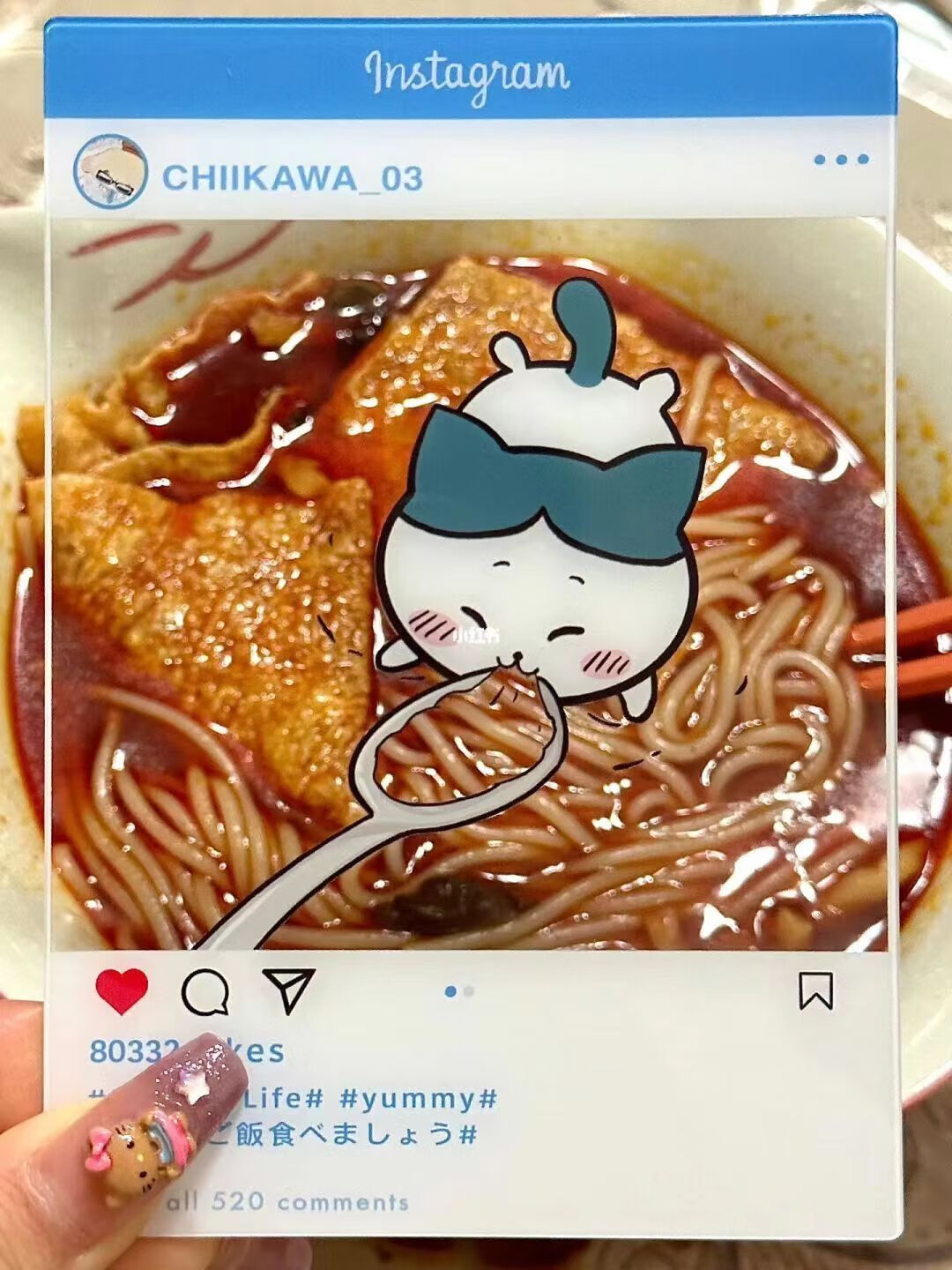 好沐音(haomuyin)吉伊卡哇ins卡通吃饭亚克力透卡可爱拍照创意闺蜜