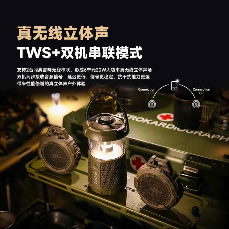 MIFA TANGO户外无线蓝牙音箱【帮下歌】随身露营骑行跑步便携式小音响高音质插卡防水大音量超重低音炮 TANGO狼棕色【硬核机能风】 【露营套餐:守望三脚架+32G卡】