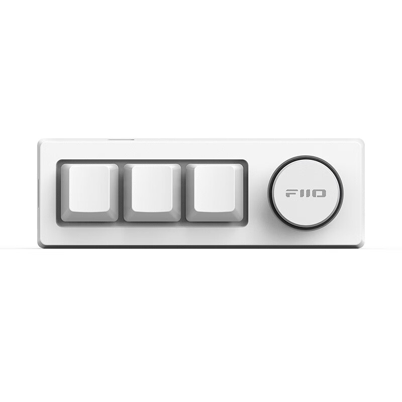 飞傲推出多媒体小键盘 KB1K 白色版：三按键 + 旋钮，99 元