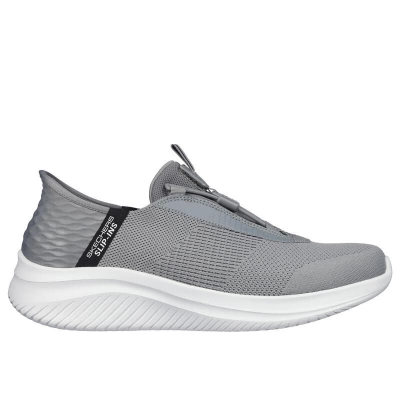 斯凯奇（Skechers）男士跑步鞋 Ultra Flex 3.0 针织鞋面轻质舒适透气减震耐用运动鞋 GRAY / BLACK 39.5