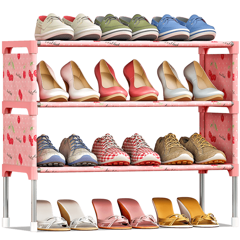 索尔诺鞋架简易家用鞋柜出租房收纳置物鞋架宿舍门口门外组合多层寝室客厅拖鞋架k124 幸运樱桃