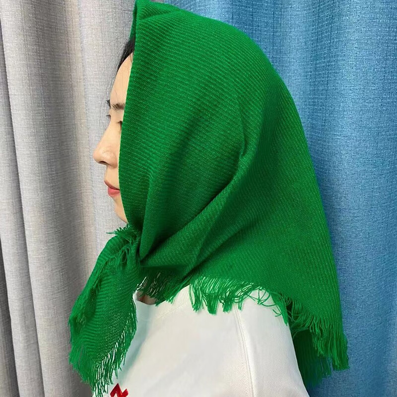 觅佰乡村老式怀旧村姑大红方巾老人包头正方形农村老式表演拍照保暖围