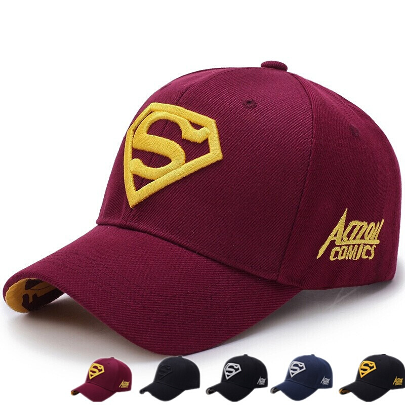 帽子男四季钓鱼新款男女情侣百搭长檐春秋鸭舌帽刺绣太阳帽 酒红帽/黄