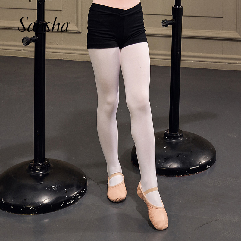 Sansha法国三沙儿童芭蕾舞蹈健身练功短裤紧身瑜伽裤女防走光健身裤 黑色 XL