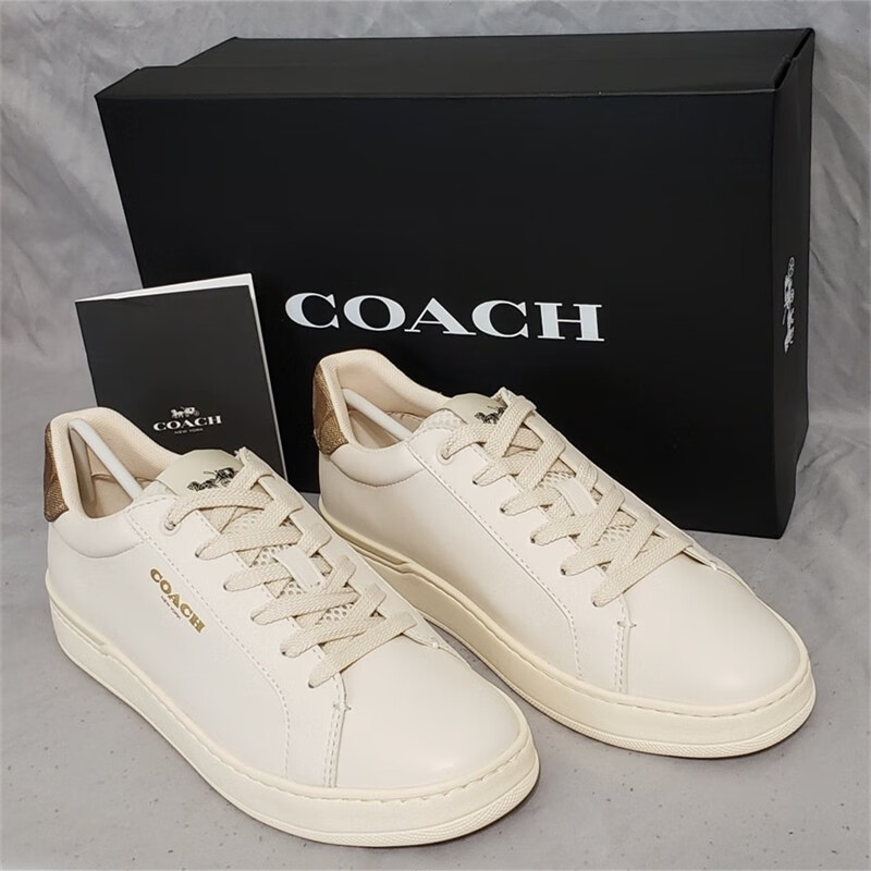 蔻驰(coach)女鞋 clip low top 24新款夏季低帮透气轻便纯色皮革休闲