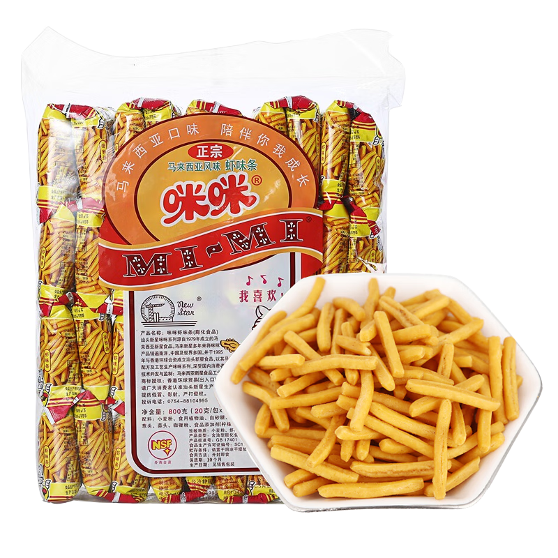 咪咪品牌虾条的历史价格走势|怎么查一款休闲零食历史价格