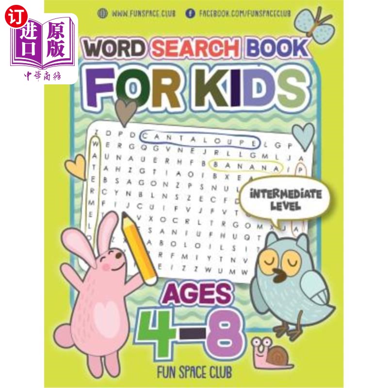 海外直订word search books for kids ages 4-8: circle a word