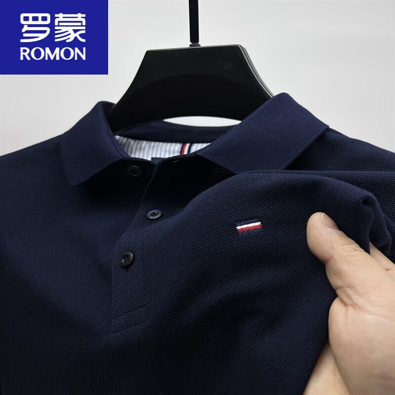 罗蒙(romon)(下摆开叉)棉品牌衣服polo.