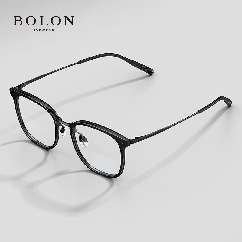 暴龙（BOLON）近视眼镜框男钛架王俊凯同款时尚光学镜BT6011 B10-亮黑/亮黑 单镜框