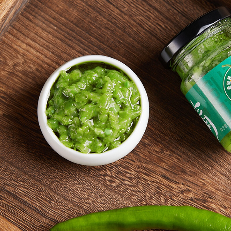 蕴召素椒酱辣椒酱青椒酱鲜椒拌饭拌面酱下饭菜 盒装(703罐)