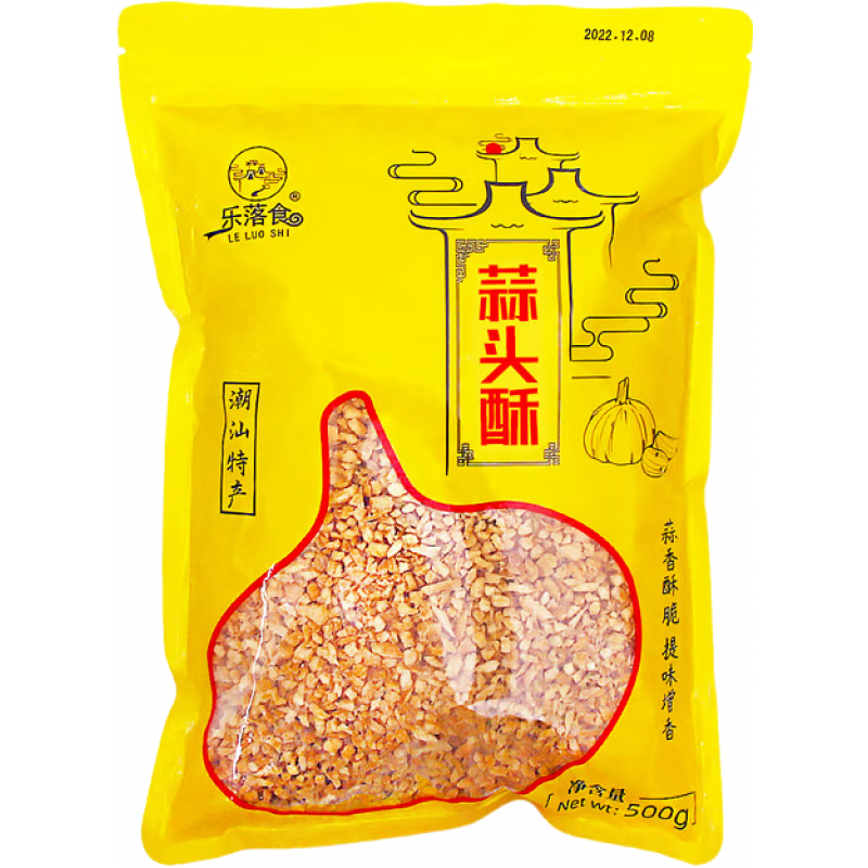 樂(lè)落食蒜蓉酥 蒜頭酥 潮汕蒜頭油紅蔥酥香蔥油蒜蓉調(diào)味料 蒜頭酥500g*1袋 蒜香酥脆
