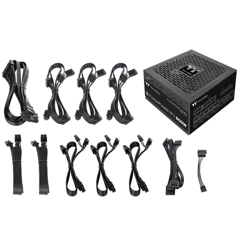 Tt（Thermaltake）额定850W 钢影Toughpower PF1 电脑电源（80PLUS白金/全模组/全日系电容/台式机机箱电源）