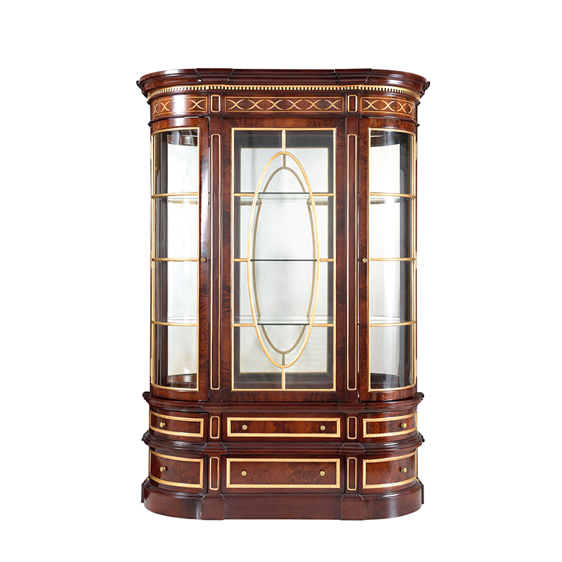 欧界金其利家具亚历山大弧形柜门酒柜英式贵族别墅大宅高档奢华书柜