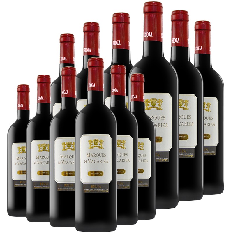 西班牙原瓶进口红酒 里奥哈(rioja)侯爵干红13度浅龄葡萄酒750ml*12