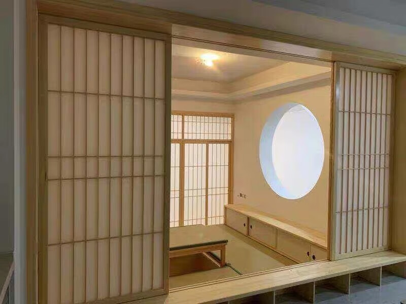 定制日式隔断章子门实木花格仿古窗新中式隔断推拉门屏风雕花