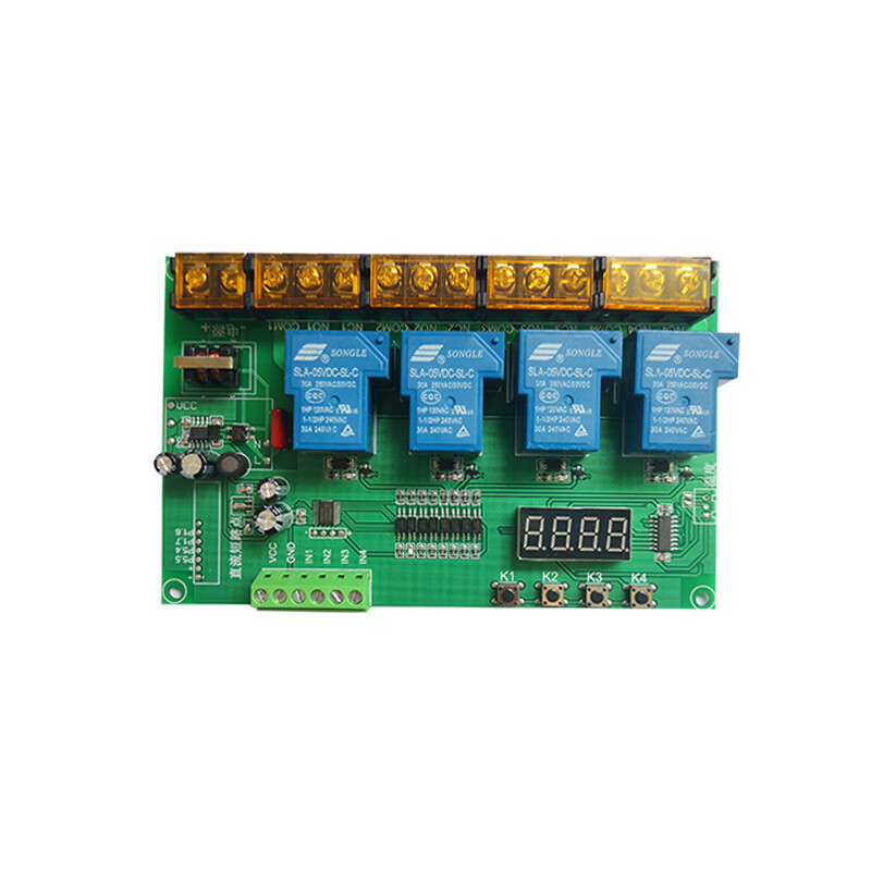 模块30a大功率双电机控制可编程自锁互锁顺序启动循环 yf-24直流7-27v