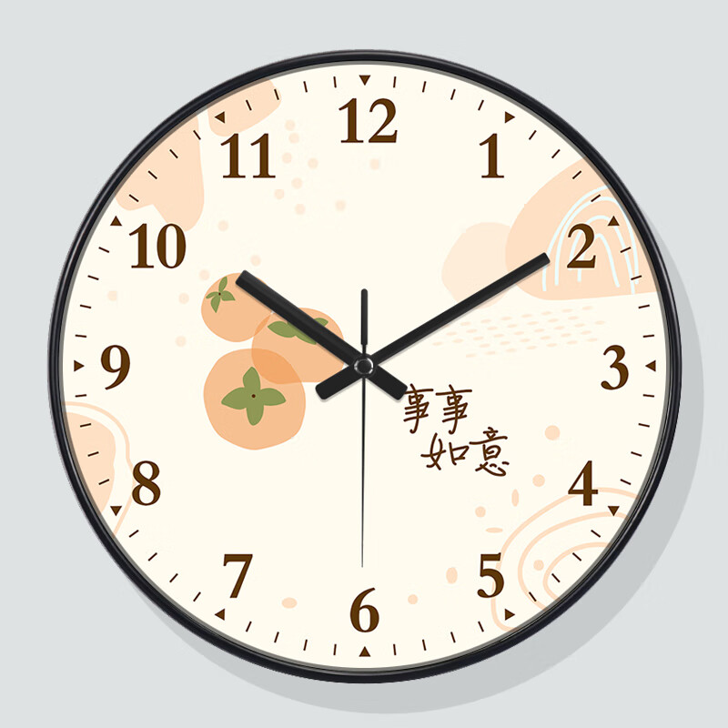 鹏创中国风钟表现代时钟挂墙小清新装饰家用石英钟客厅卡通创意挂钟