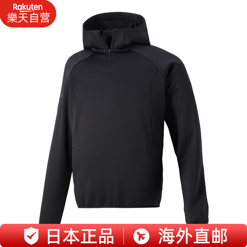迪桑特（DESCENTE）抓绒卫衣保暖防风外套男士连帽上衣防寒弹力DBX2761B 日本直邮 BLK L