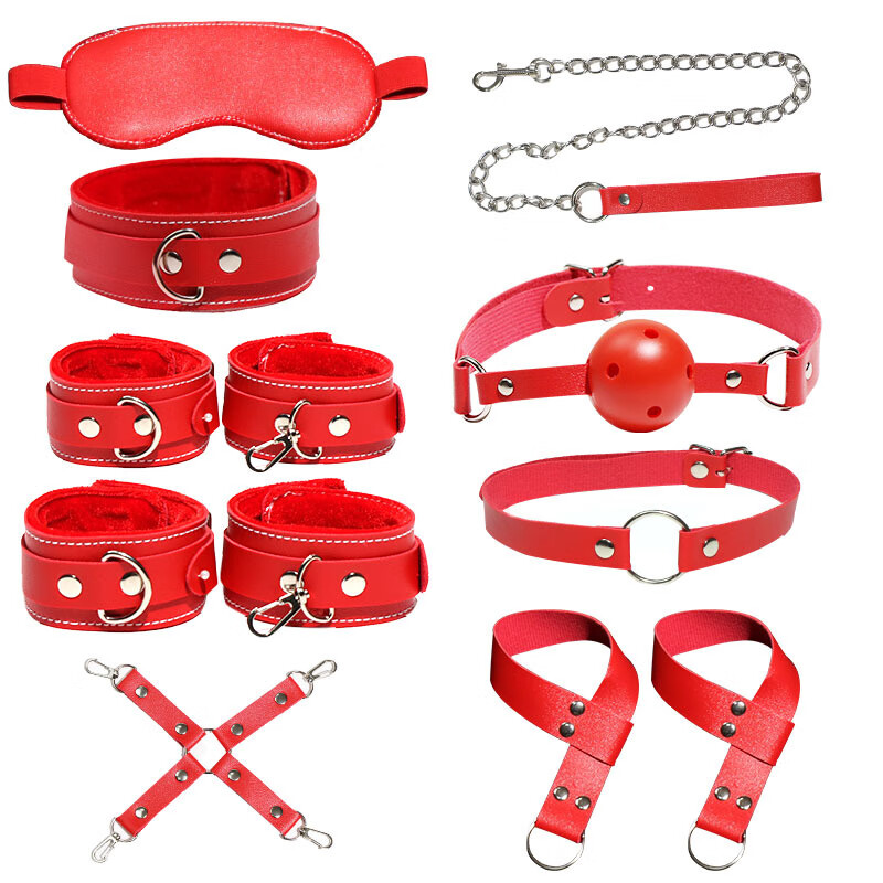 用品性辅助工具金丝绒九件套装床上绑带捆绑束缚道具情趣用品玩具口球