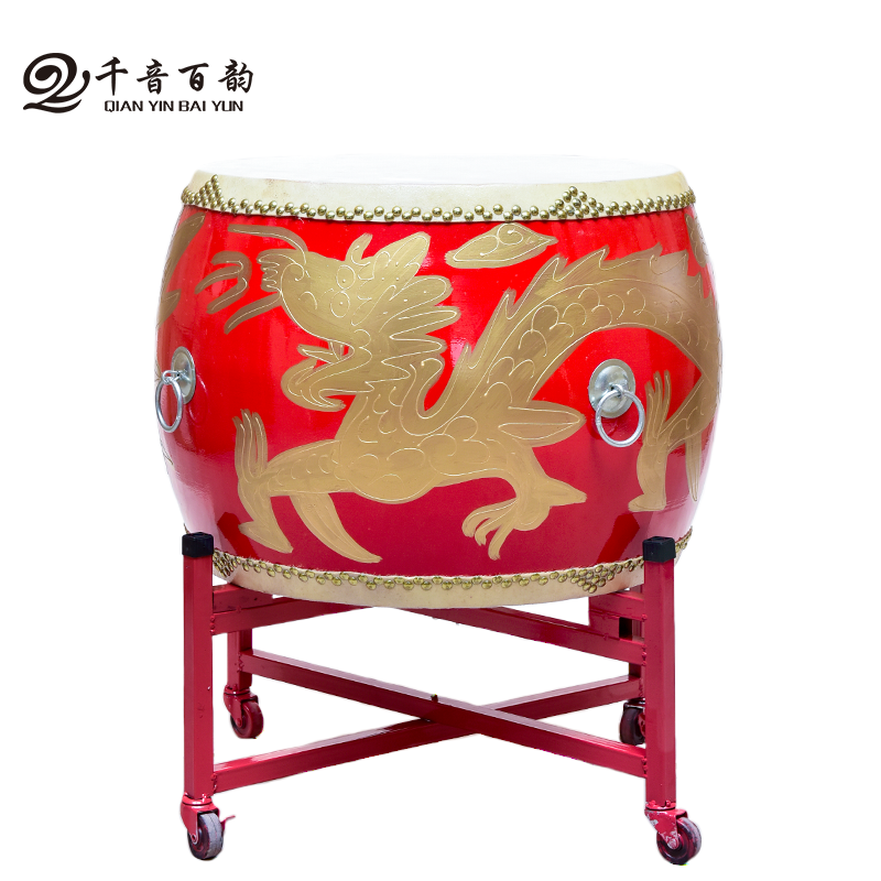 千音百韵牛皮大鼓成人龙鼓中国红舞狮鼓儿童演出战鼓木质堂鼓威风锣鼓乐器 18寸高邦龙鼓+鼓棒+鼓架高性价比高么？