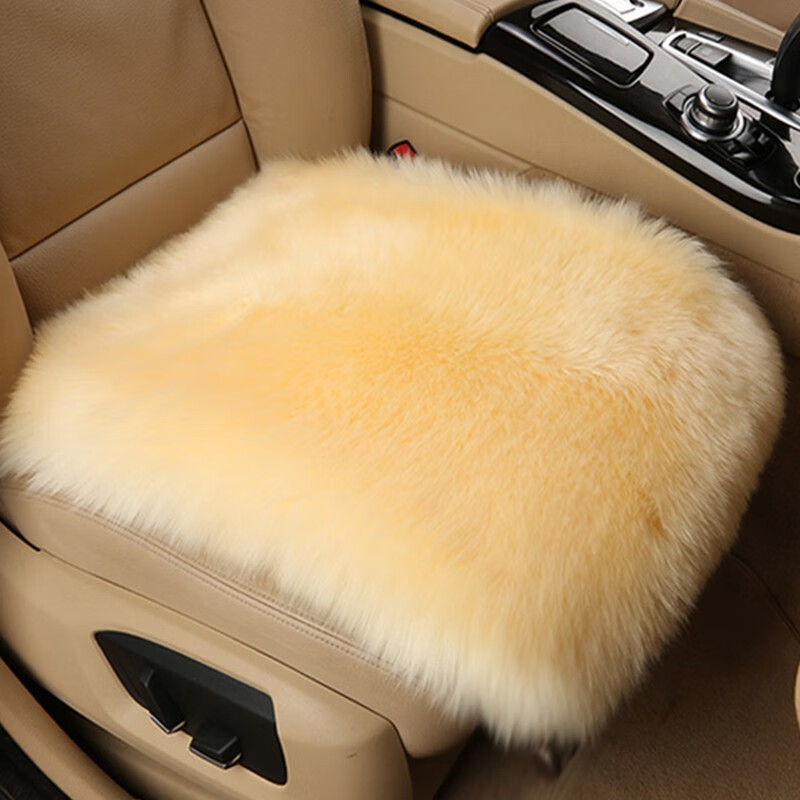 怡揽羊毛汽车坐垫无靠背前排单个座整张羊皮冬季毛绒座垫皮毛一体坐垫