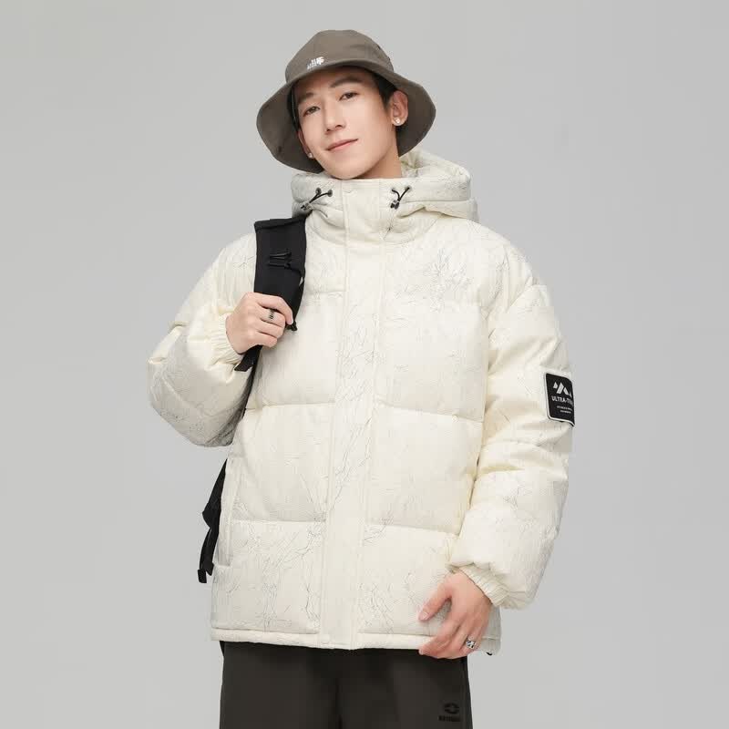 雪中飞新款情侣款短款立领保暖羽绒服时尚简约休闲舒适炫酷潮流 米色|8631 L 175/92A