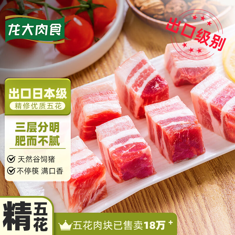 龙大肉食 猪五花肉块500g 冷冻带皮五花猪五花酱卤肉烧烤原料 出口日本级 属于什么档次？