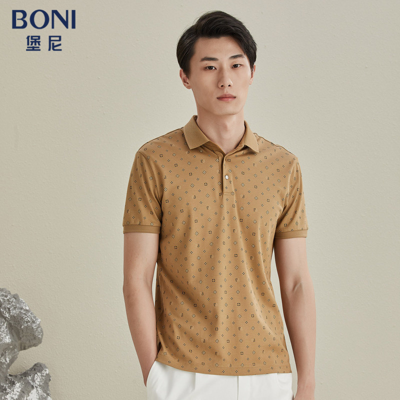 boni/堡尼男士polo衫短袖时尚舒适亲肤透气翻领polo衫夏季ll335c32b