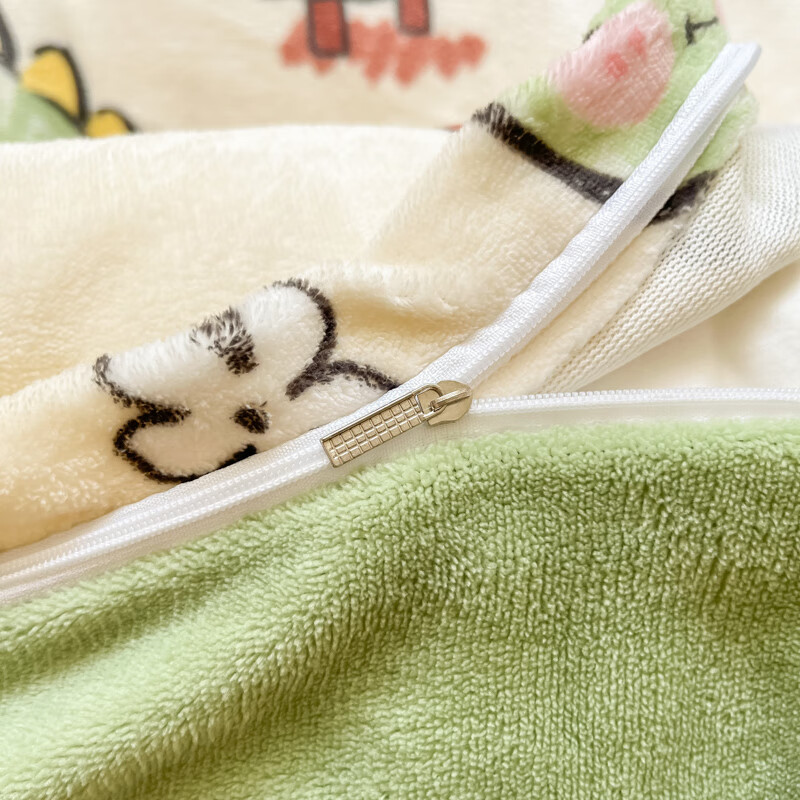 多兰诗(Duolanshi)牛奶绒四件套卡通双面加绒学生宿舍家用床单被套床上用品套件 可爱恐龙 1.8米 床单款 被套200*230cm 四件套