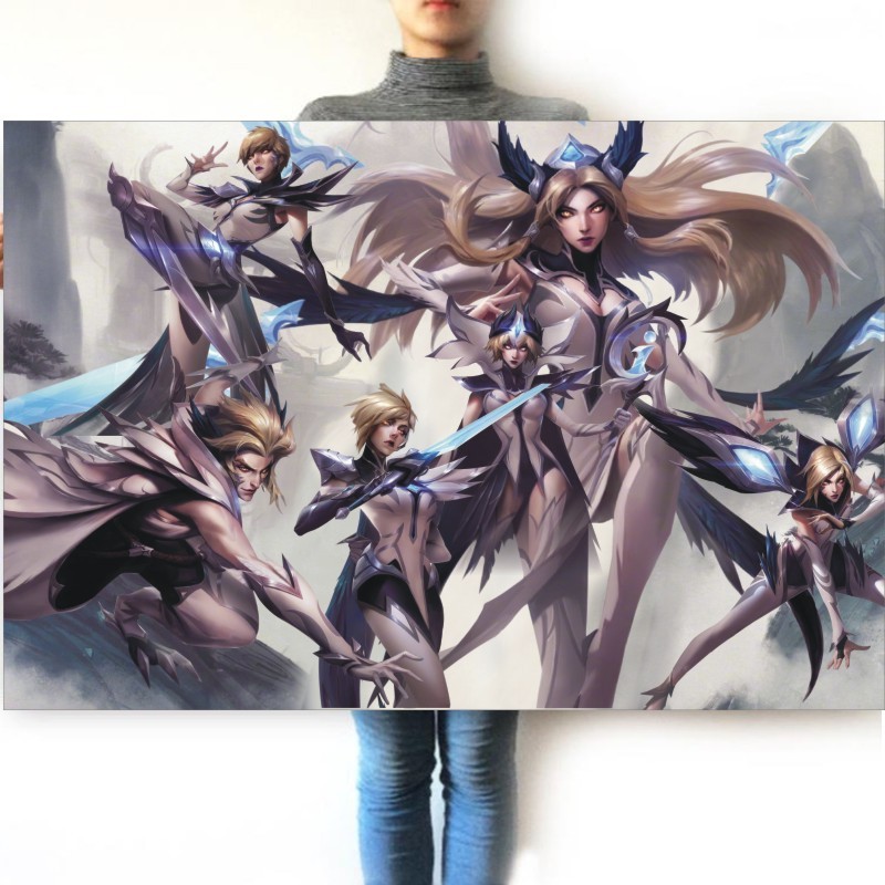 奥丝达 高清lol海报超大游戏皮肤动漫海报宿舍墙纸网吧网咖贴纸 ig
