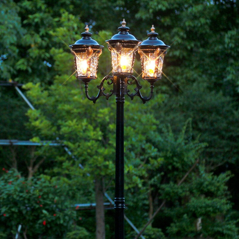 极亮家 户外路灯防水庭院灯三头家用草坪灯别墅花园路灯小区景观灯高