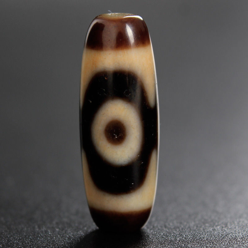 念夏西藏三眼天珠吊坠 至纯天珠真品 藏传财神天珠 文玩佛珠手串配珠