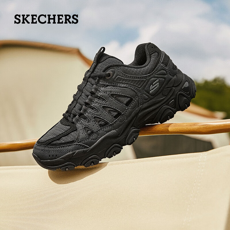 斯凯奇（Skechers）女鞋秋季户外防滑徒步鞋抓地防护耐磨越野运动跑步鞋 木炭色/黑色/CCBK 36