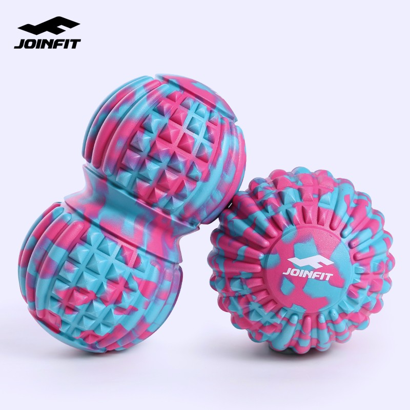JOINFIT筋膜球肌肉放松按摩球盆底肌肩颈花生球足底健身球背部腿部经膜球 粉蓝两件套/圆球+花生球/双浮点