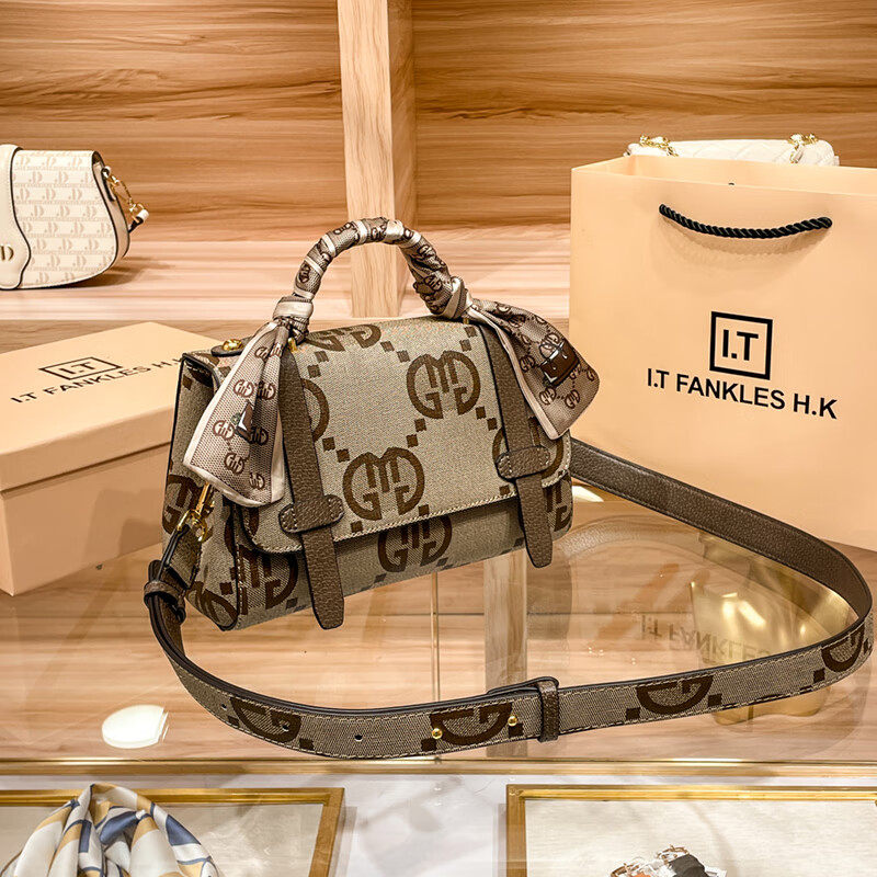 chaseng&keithck女包官网手提包2024新款老花包包百搭大容量剑桥包