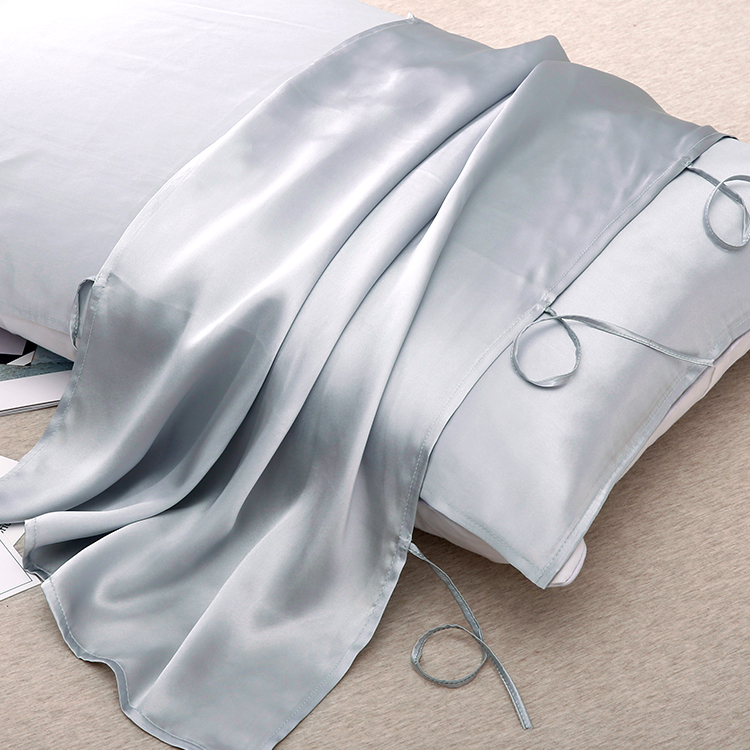 桑宋重磅真丝枕巾丝绸枕头巾100%桑蚕丝美容护肤透气抗菌单人6根绑带