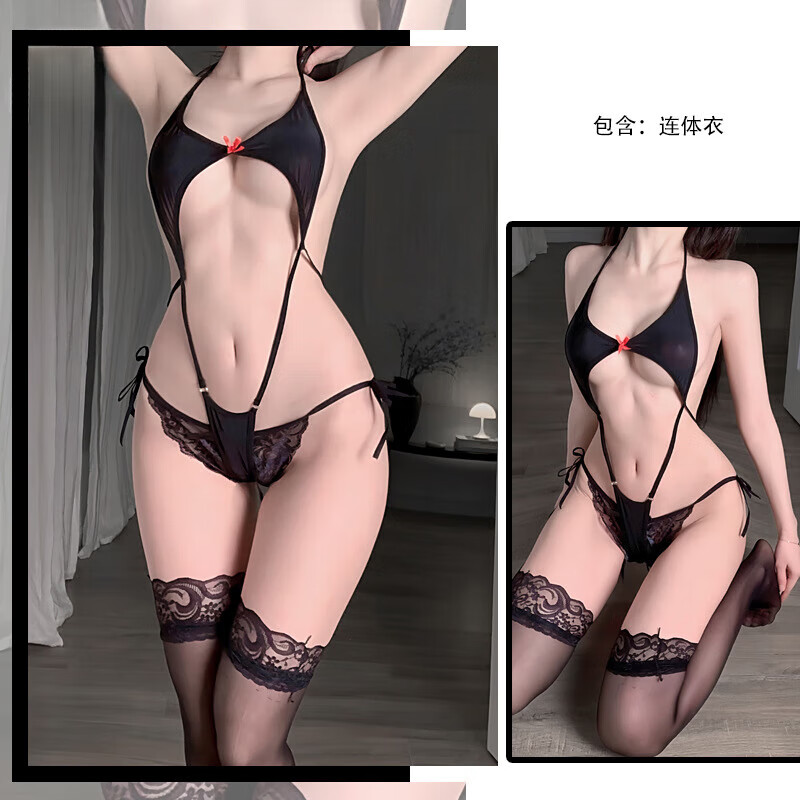 性感立式三点肌体健美舍宾衣造型泳衣连体衣油光比基尼写真镂空女