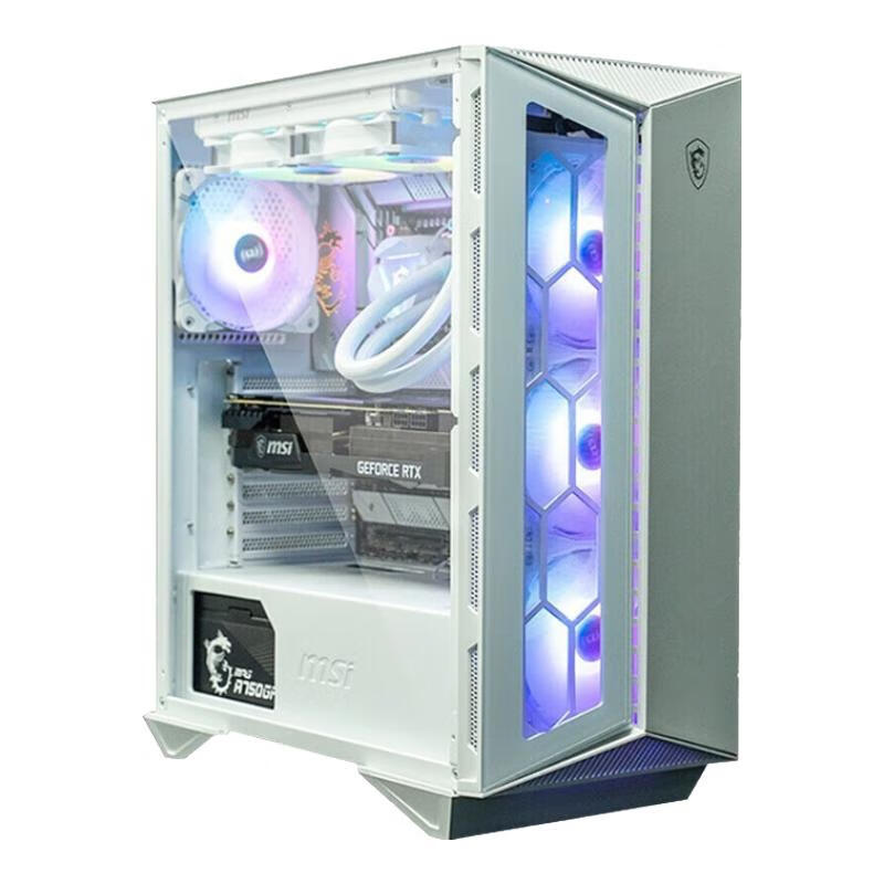 微星（MSI） MPG VELOX 100R/300R刀锋机箱游戏办公主机全塔/中塔侧透 单机箱 MPG 110R WHITE 氪金枪2白色