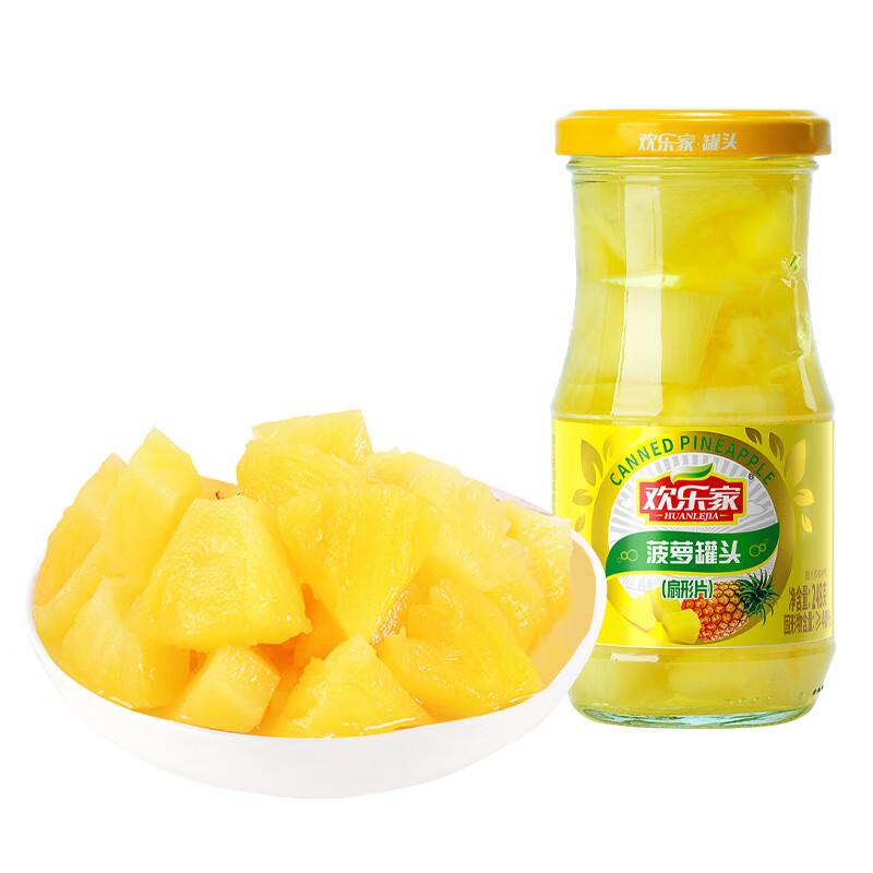 欢乐家菠萝罐头248g*6罐新鲜糖水休闲零食菠萝罐头水果整箱 菠萝罐头