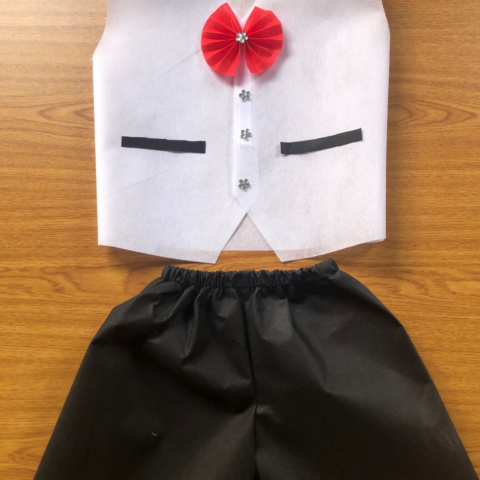 温蔓尔儿童环保时装秀衣服男童男孩无纺布diy材料手工衣服幼儿园亲子