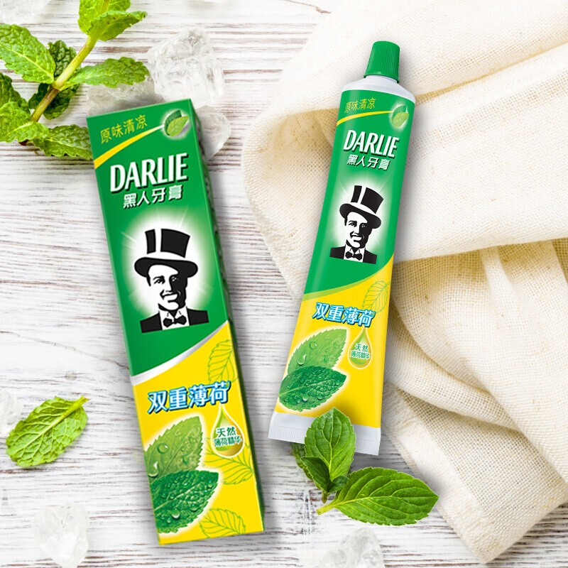 好来黑人牙膏双重薄荷清新口气薄荷香型防含氟口腔护理清洁牙齿 黑人