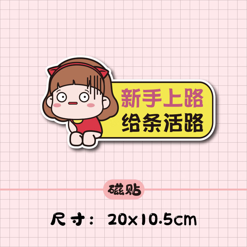 唐杉(tangshan)女司机新手上路实习车贴软磁性反光孕妇驾驶创意文字