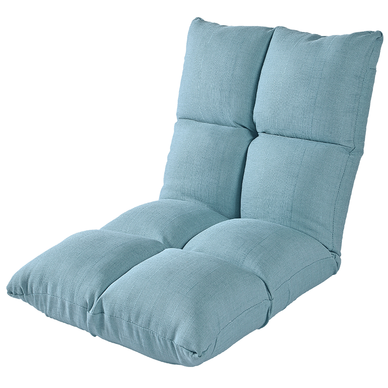 LazyDiary懒人沙发可折叠单人小沙发床上靠背椅阳台飘窗折叠垫沙发椅 014YN-A2 湖蓝色