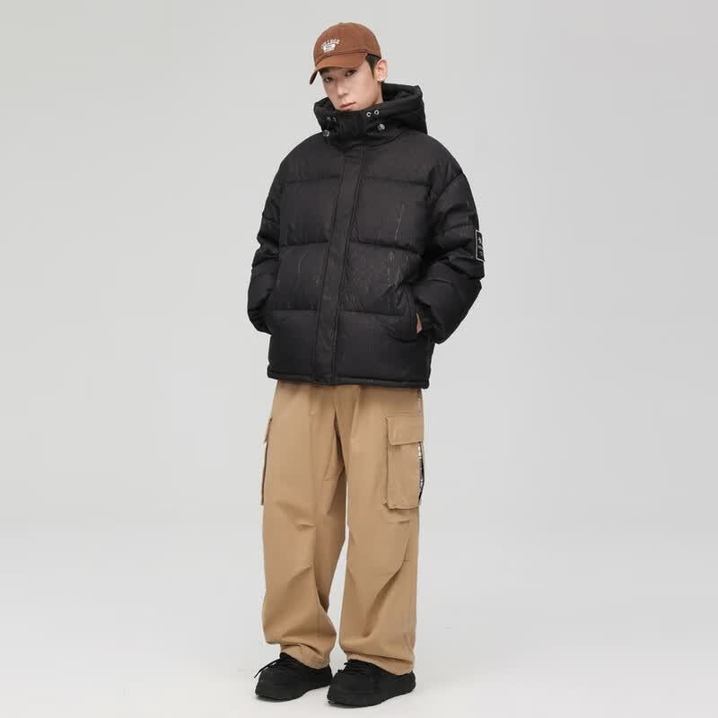雪中飞新款情侣款短款立领保暖羽绒服时尚简约休闲舒适炫酷潮流 黑色|8056 M 170/88A